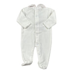 Ninnaoh Tutina tinta unita con Applicazioni In Velluto Bianco/Rosa per Neonata PR219662 BIANCO/ROSA NINNAOH 