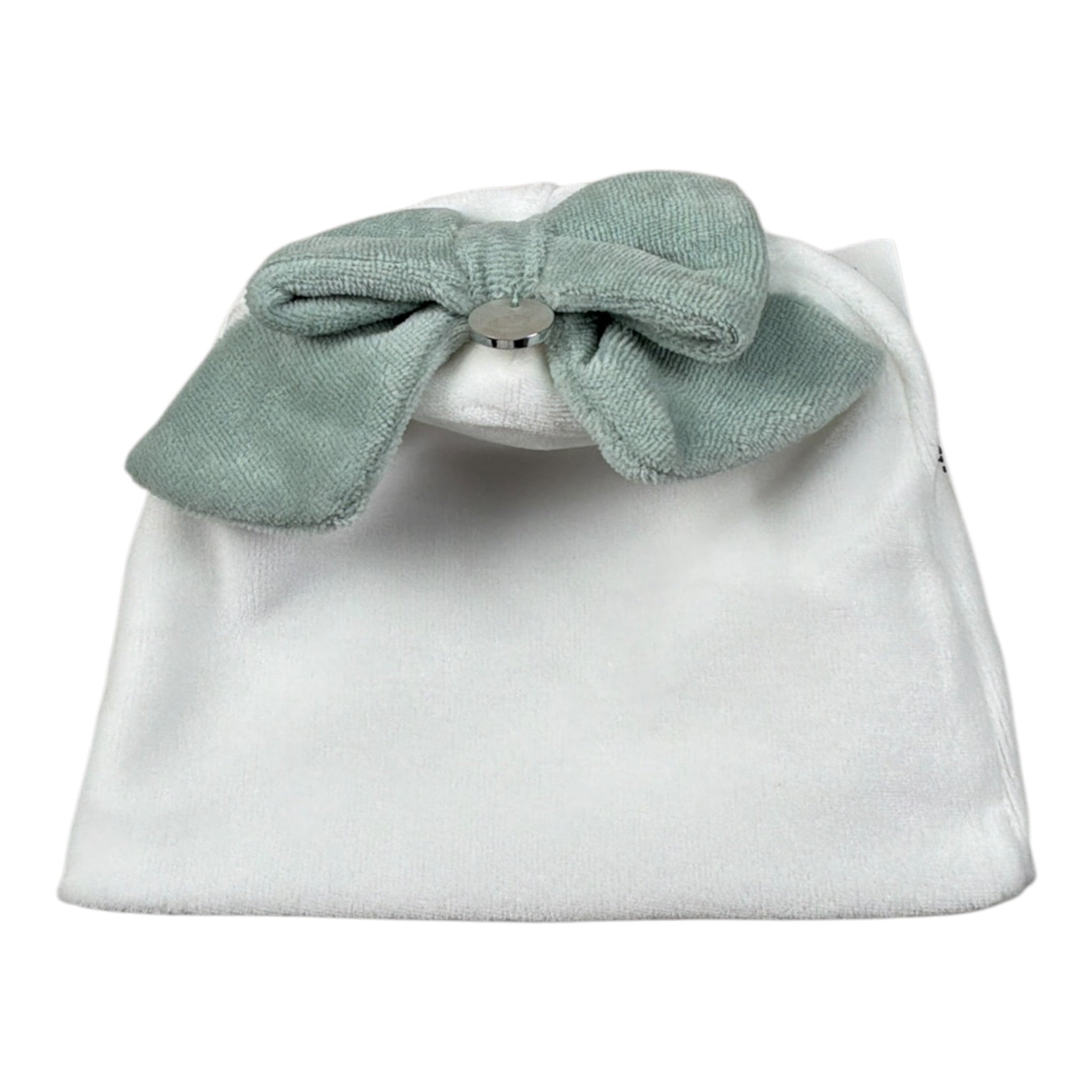 Ninnaoh Cappello tinta unita con Fiocco Bianco/Verde per Neonata PR219758 BIANCO/VERDE NINNAOH 