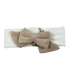 Ninnaoh Fascia tinta unita con Fiocco Bianco/Beige per Neonata PR219759 BIANCO/BEIGE NINNAOH 
