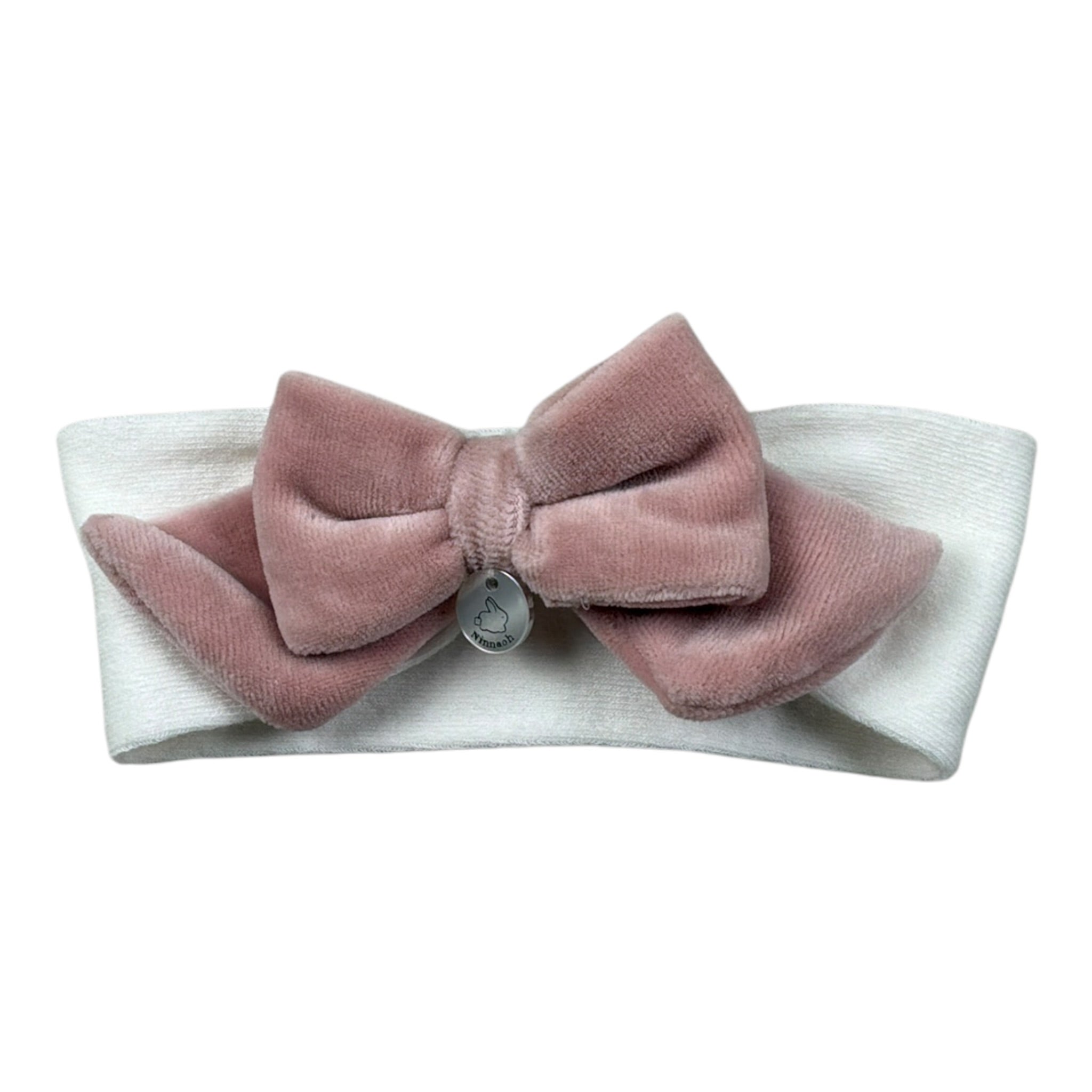 Ninnaoh Fascia tinta unita con Fiocco Bianco/Rosa per Neonata PR219759 BIANCO/ROSA NINNAOH 