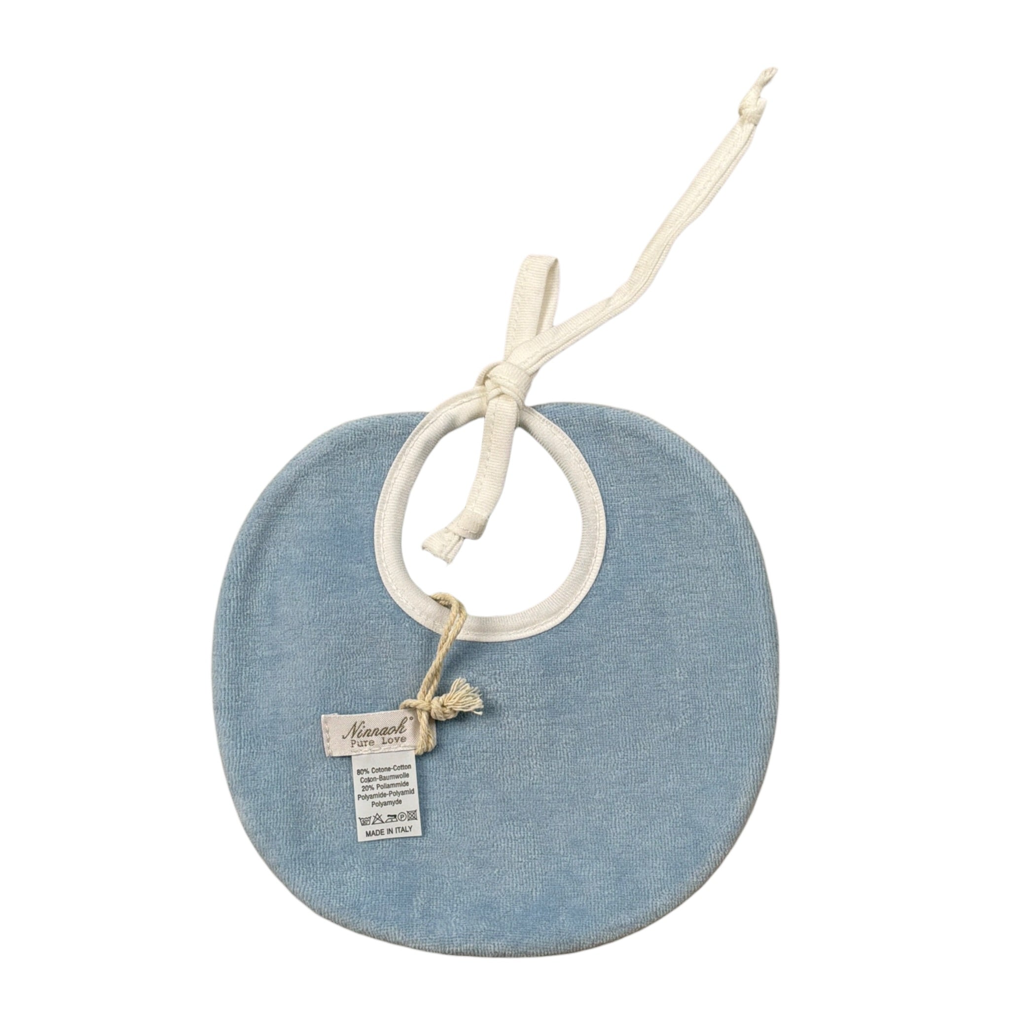 Ninnaoh Bavetta Bicolore con Stampa Bianco/Azzurro per Neonata PR219760 BIANCO/AZZURRO NINNAOH 