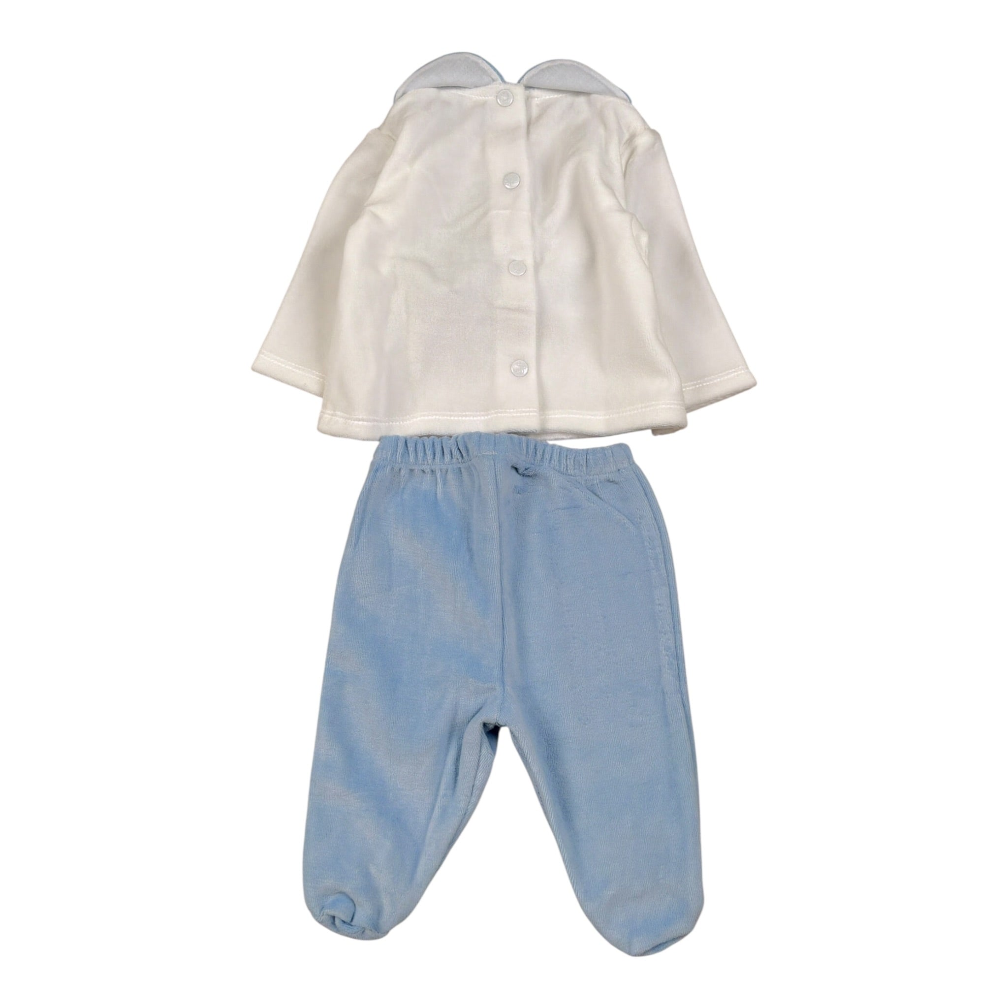 Ninnaoh Completo 2Pz Maglia-Ghettina Bicolore Bianco/Azzurro per Neonata U25PLC25V BIANCO/AZZURRO NINNAOH 