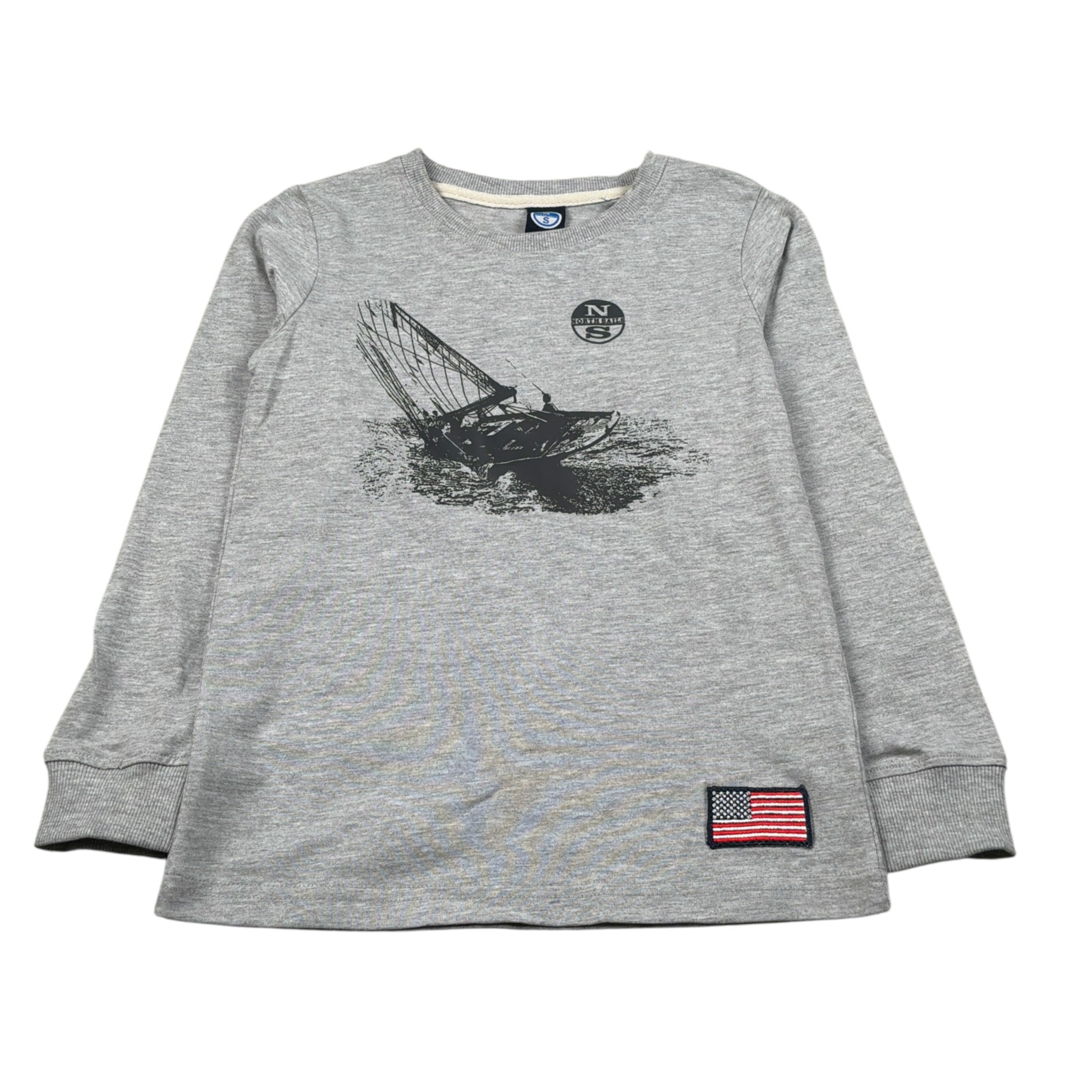 North Sails Shirt Girocollo tinta unita con Logo Grigio per Bambino NBA26013TS GRIGIO NORTH SAILS 