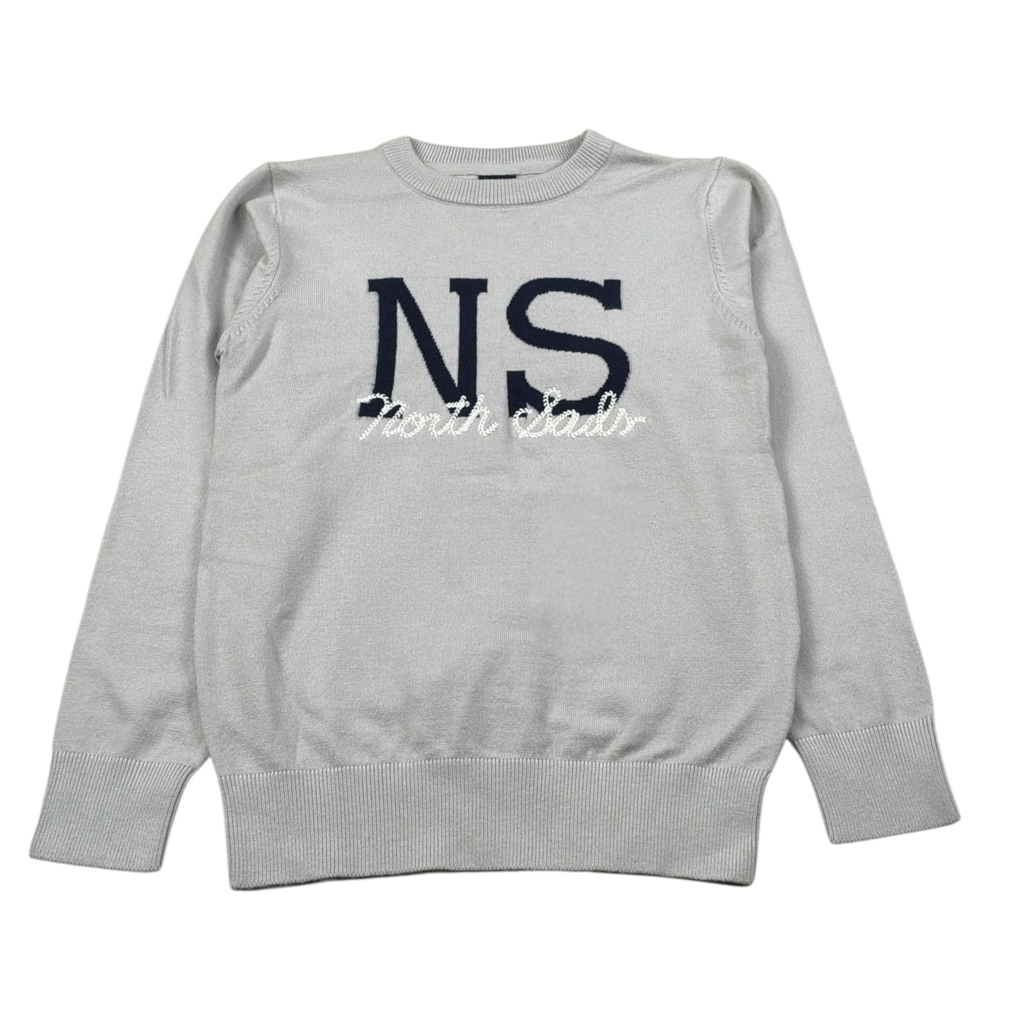 North Sails Maglia Girocollo Tinta Uita con Logo Grigio per Bambino NBA26019MA GRIGIO NORTH SAILS 