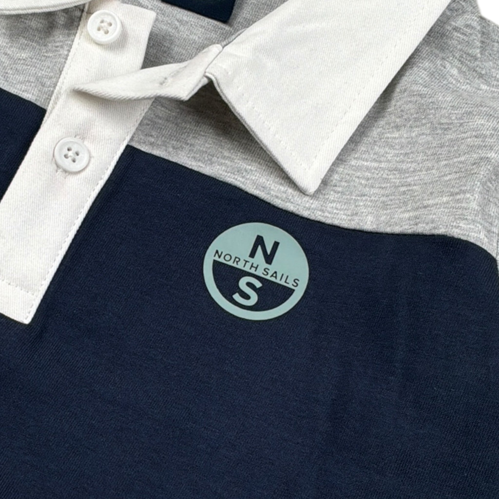 North Sails Polo Bicolore con Fantasia Grigio/Blu per Bambino NBA26041RO GRIGIO/BLU NORTH SAILS 