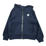 North Sails Felpa tinta unita con Zip E Cappuccio Blu per Bambino NBA26049FE BLU NORTH SAILS 