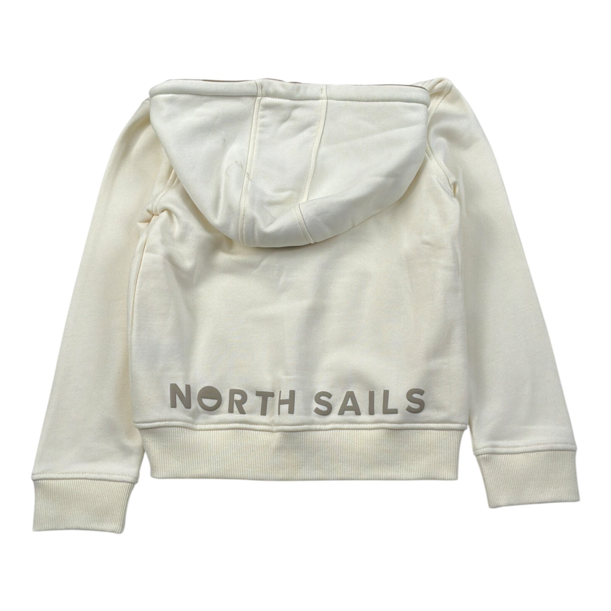 North Sails Felpa tinta unita con Zip E Cappuccio Panna per Bambino NBA26064FE PANNA NORTH SAILS 