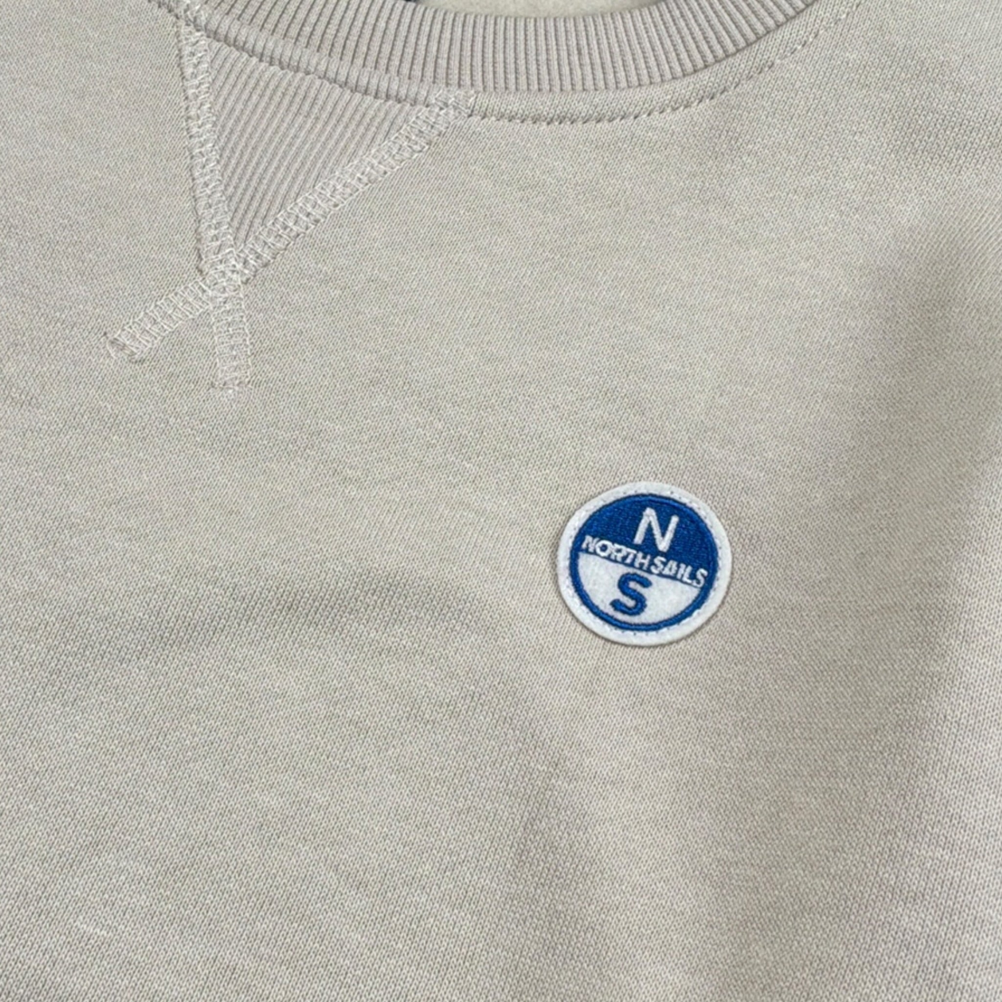 North Sails Felpa Girocollo tinta unita con Logo Beige per Bambino NBA26079FE BEIGE NORTH SAILS 
