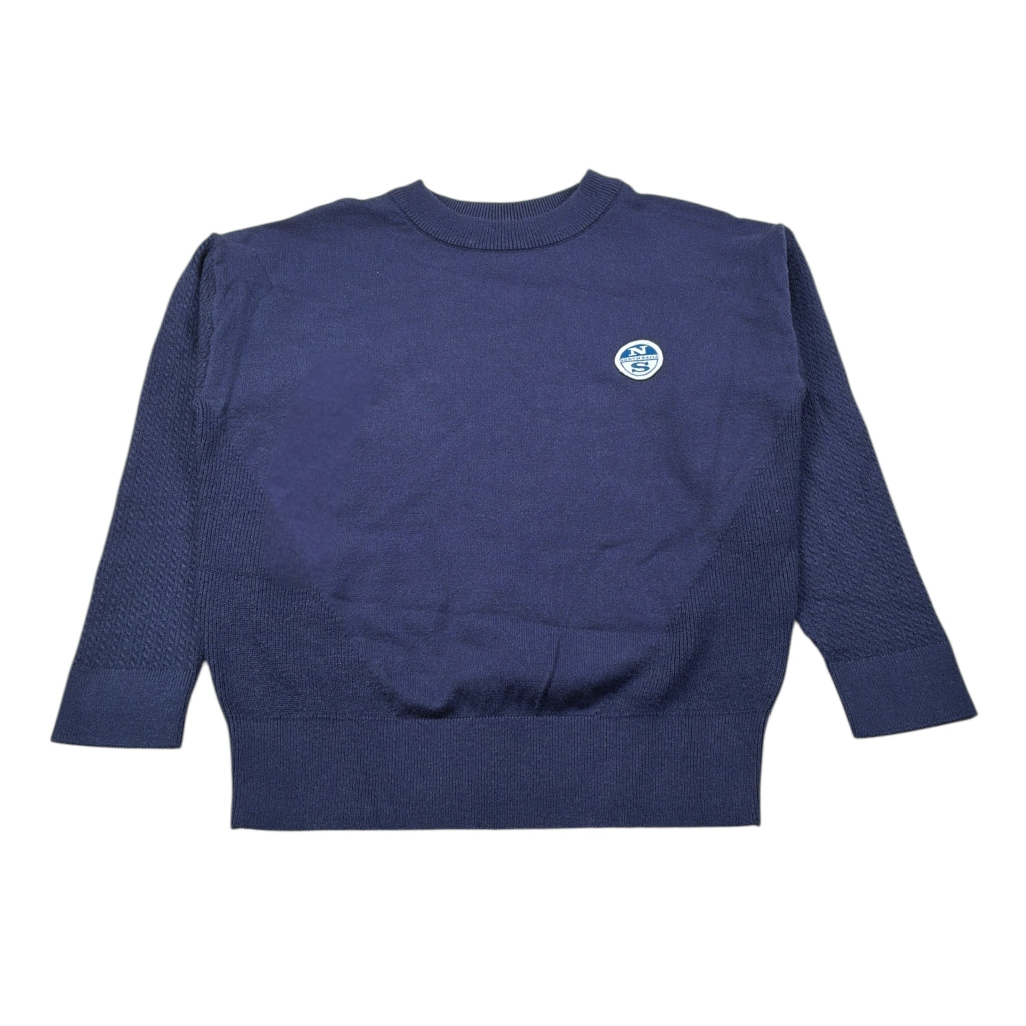 North Sails Maglia tinta unita Girocollo con Logo Blu per Bambino NBA26080FE BLU NORTH SAILS 