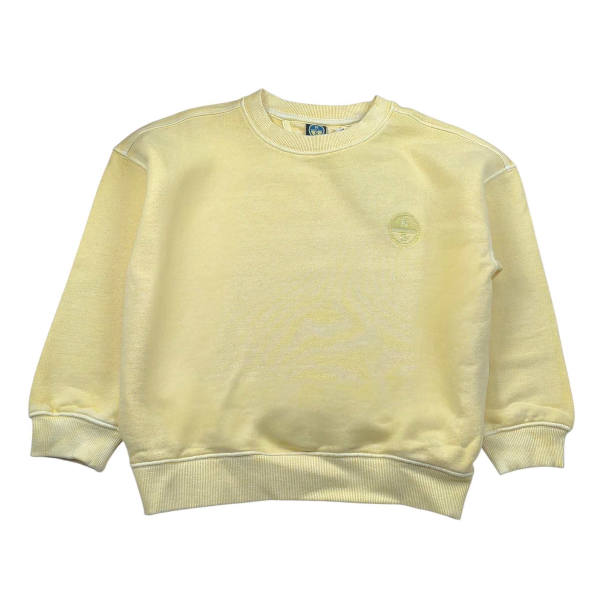 North Sails Felpa tinta unita Girocollo Giallo per Bambino NBA26107FE GIALLO NORTH SAILS 