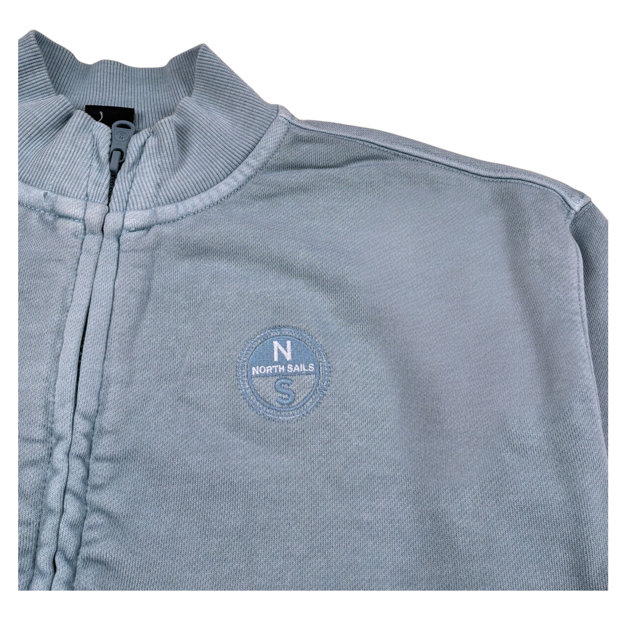 North Sails Felpa con Zip tinta unita con Logo Azzurro per Bambino NBA26108FEE AZZURRO NORTH SAILS 