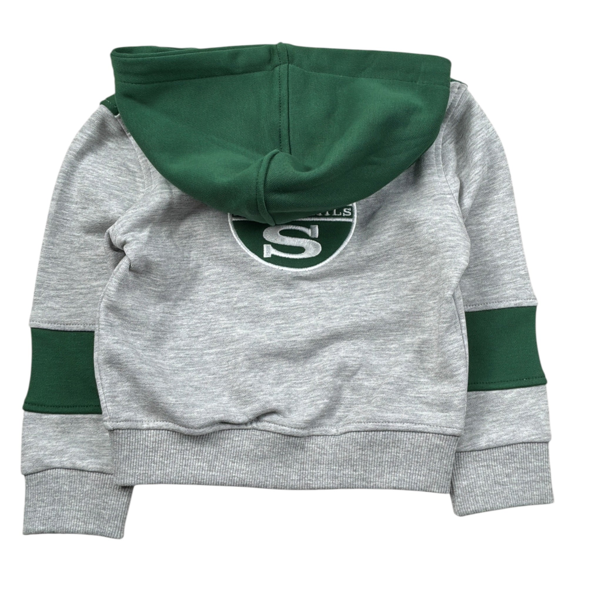 North Sails Felpa Bicolore con Zip E Cappuccio Grigio per Neonato NIA26004FE GRIGIO NORTH SAILS 