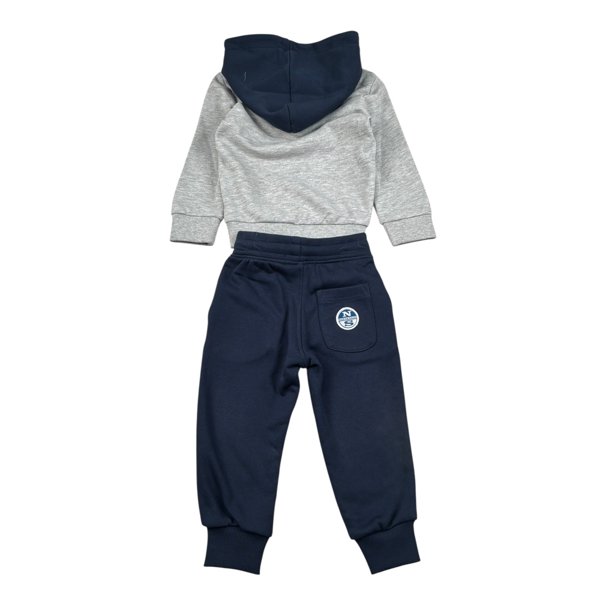 North Sails Completo 2Pz Bicolore Felpa-Pantalone Grigio/Blu per Neonato NIA26034CF GRIGIO/BLU NORTH SAILS 