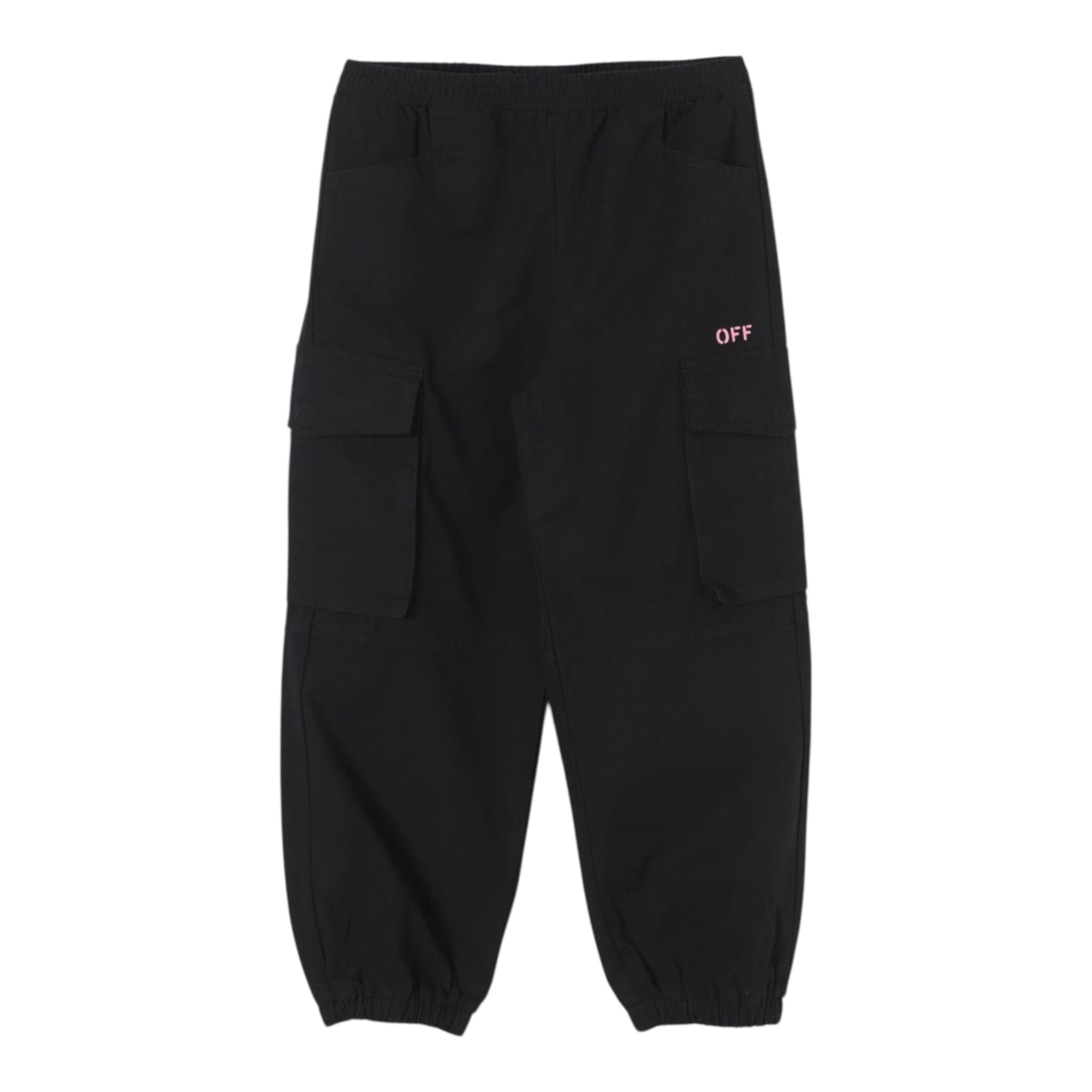Off-White Pantalone tinta unita con Elastico In Vita Nero per Bambina OGCF005F4 NERO OFF-WHITE 