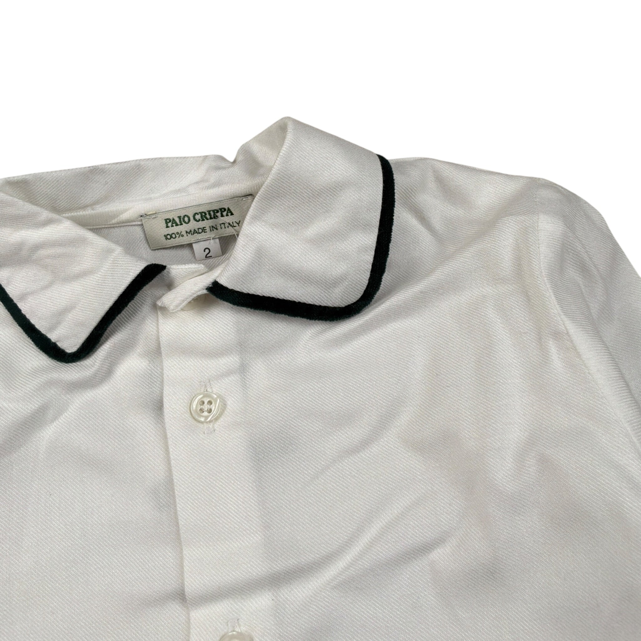 Paio Crippa Camicia tinta unita con Colletto Bianco per Neonato CHITARRA BIANCO PAIO CRIPPA 