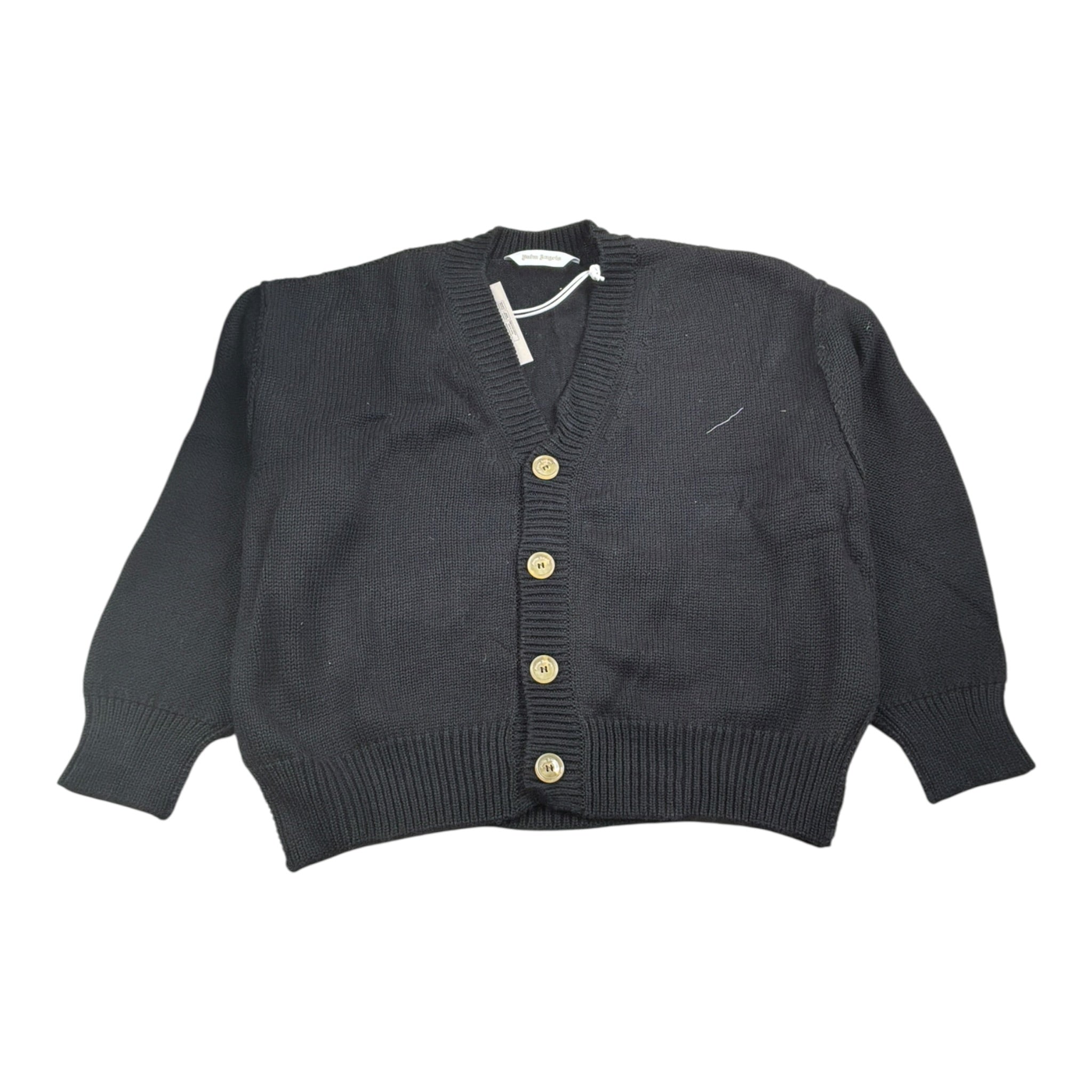 Palm Angels Cardigan tinta unita con Stampa Nero per Bambino PBHB004F24KNI00110001 NERO PALM ANGELS 
