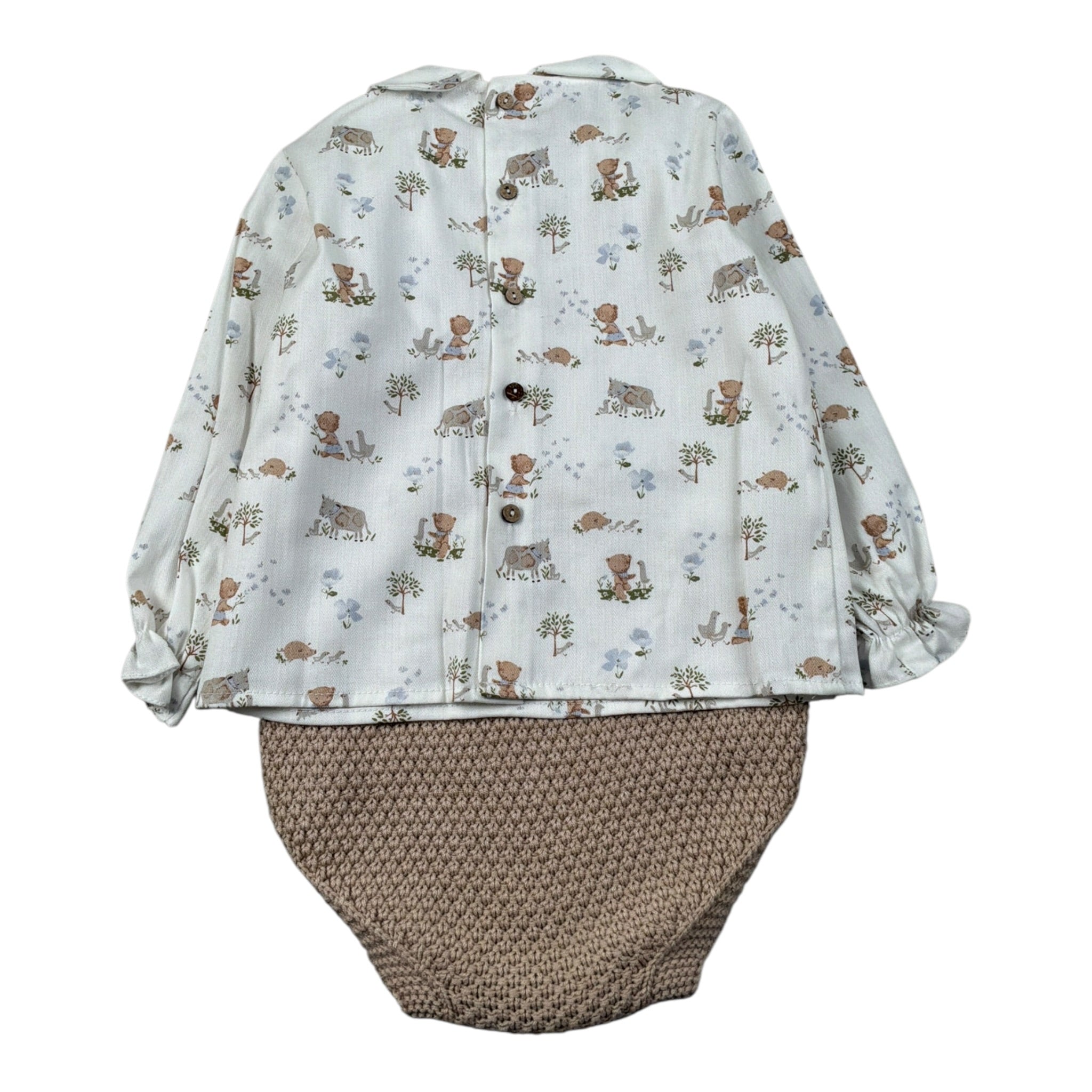 Pangasa Completo 2Pz Camicia-Salopette Beige per Neonato 1585260 BEIGE PANGASA 