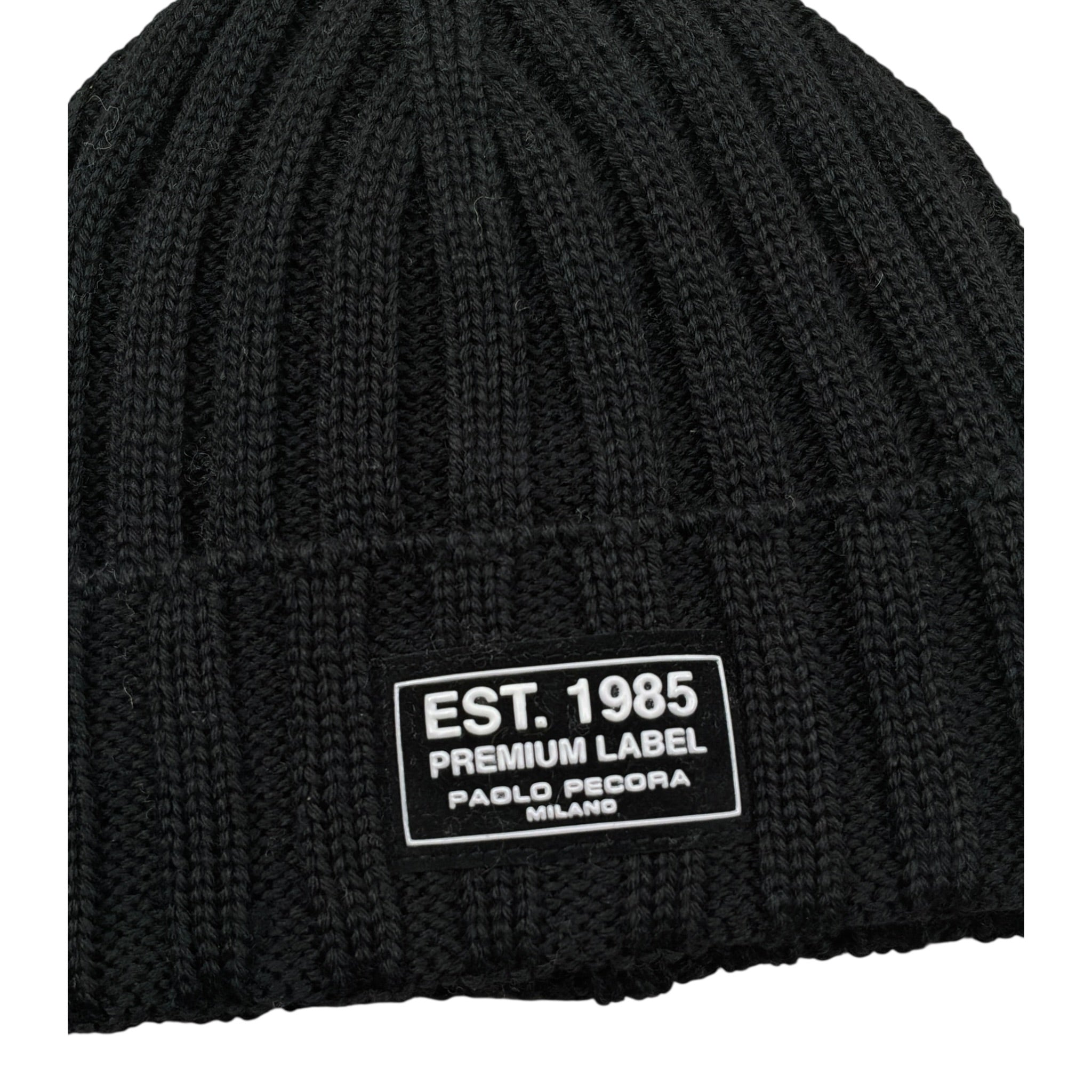 Paolo Pecora Cappello tinta unita con Logo Nero per Bambino PP3509 NERO PAOLO PECORA 