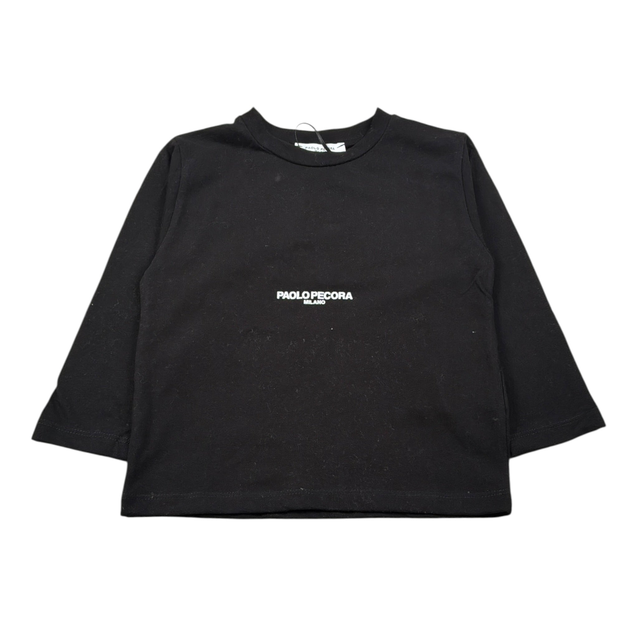 Paolo Pecora Shirt Girocollo tinta unita con Logo Nero per Neonato PP3820N NERO PAOLO PECORA 