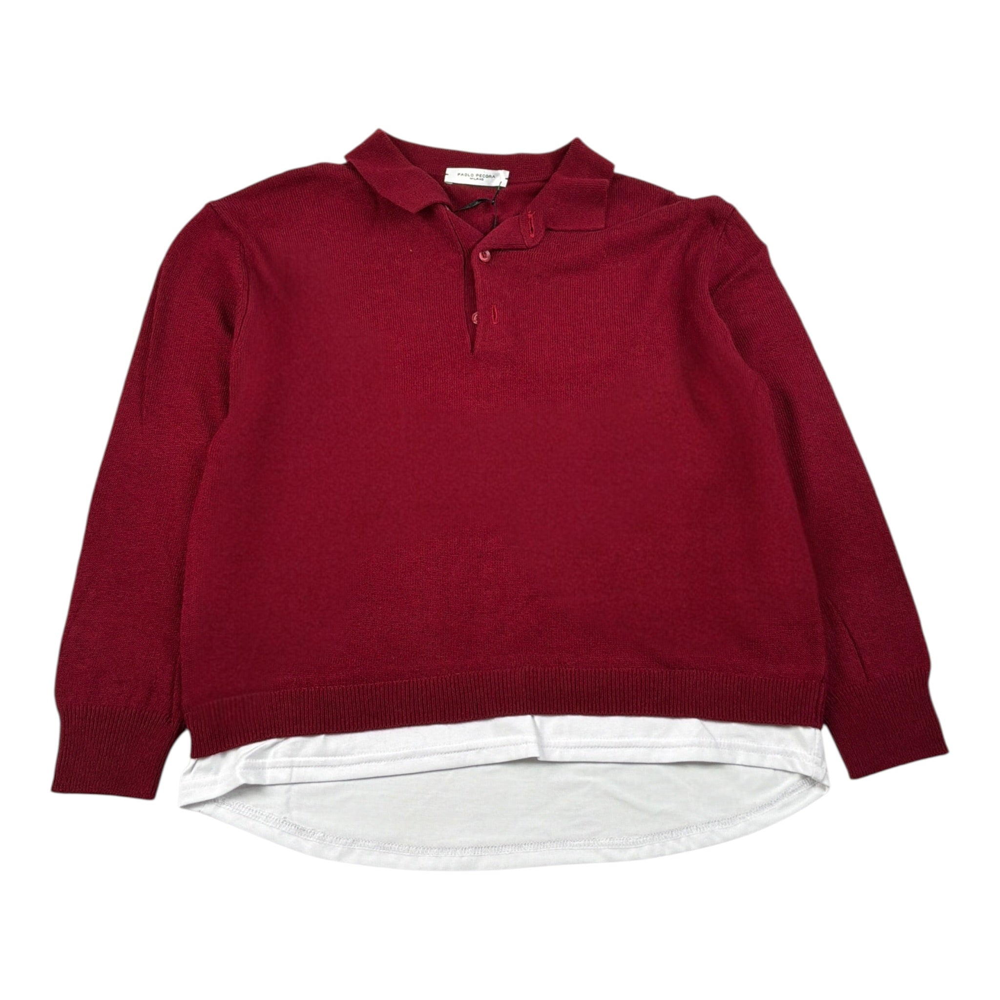 Paolo Pecora Maglia tinta unita con Colletto Rosso per Bambino PP4086 ROSSO PAOLO PECORA 