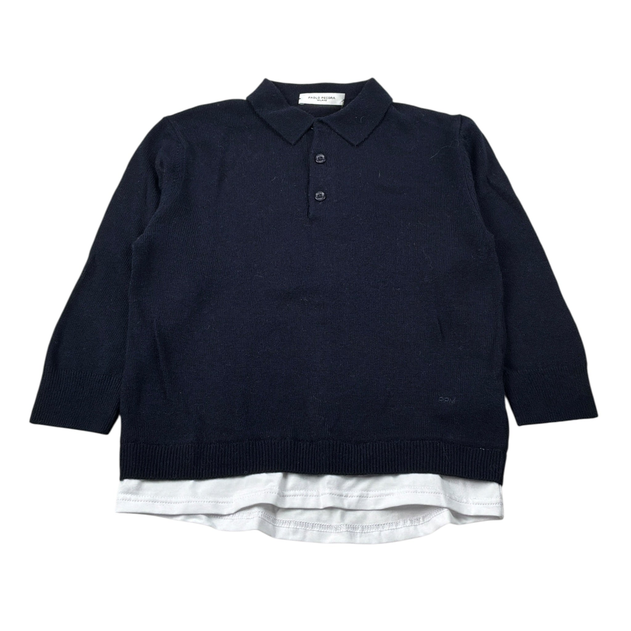 Paolo Pecora Maglia tinta unita con Colletto Blu per Bambino PP4086X BLU PAOLO PECORA 