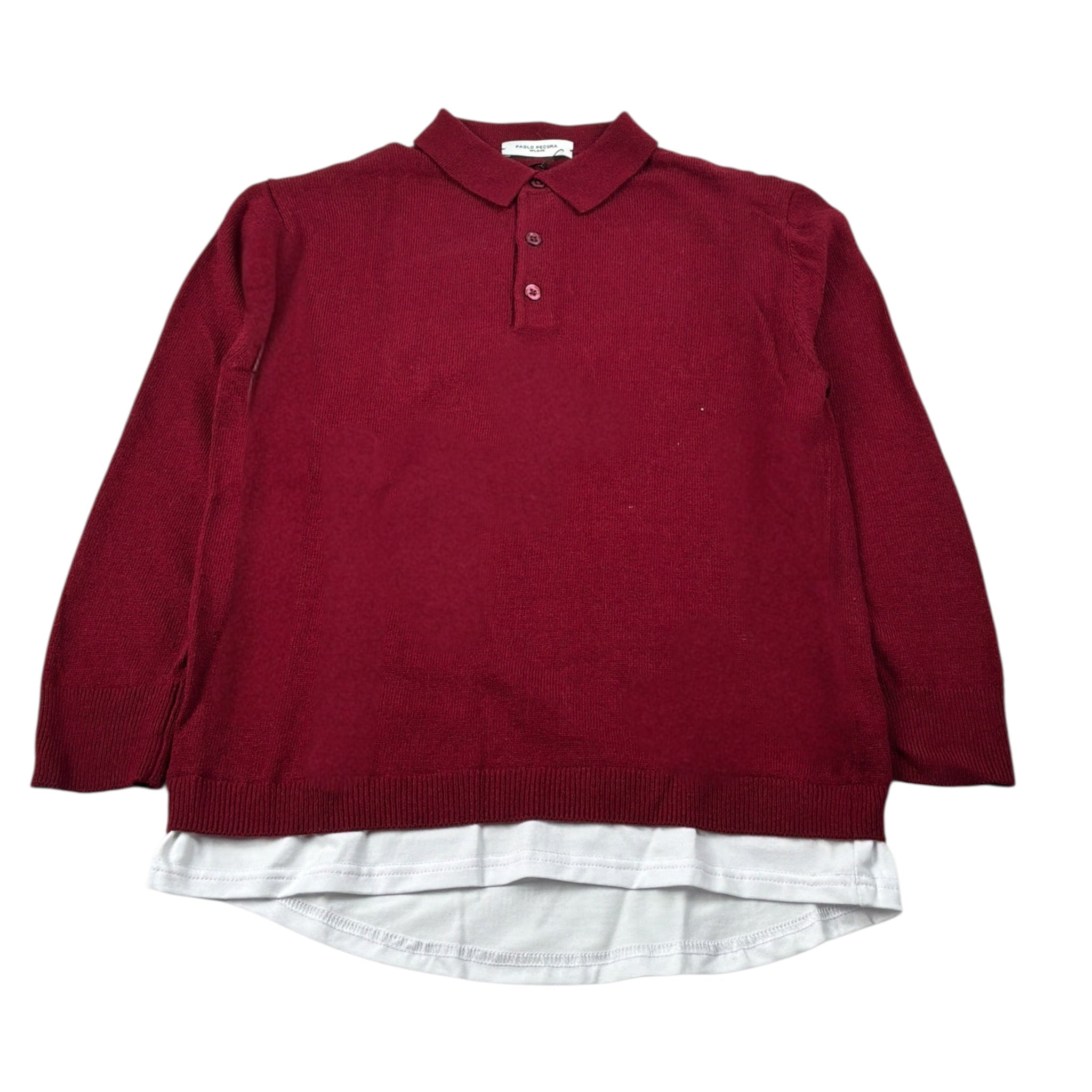 Paolo Pecora Maglia tinta unita con Colletto Bordeaux per Bambino PP4086X BORDEAUX PAOLO PECORA 