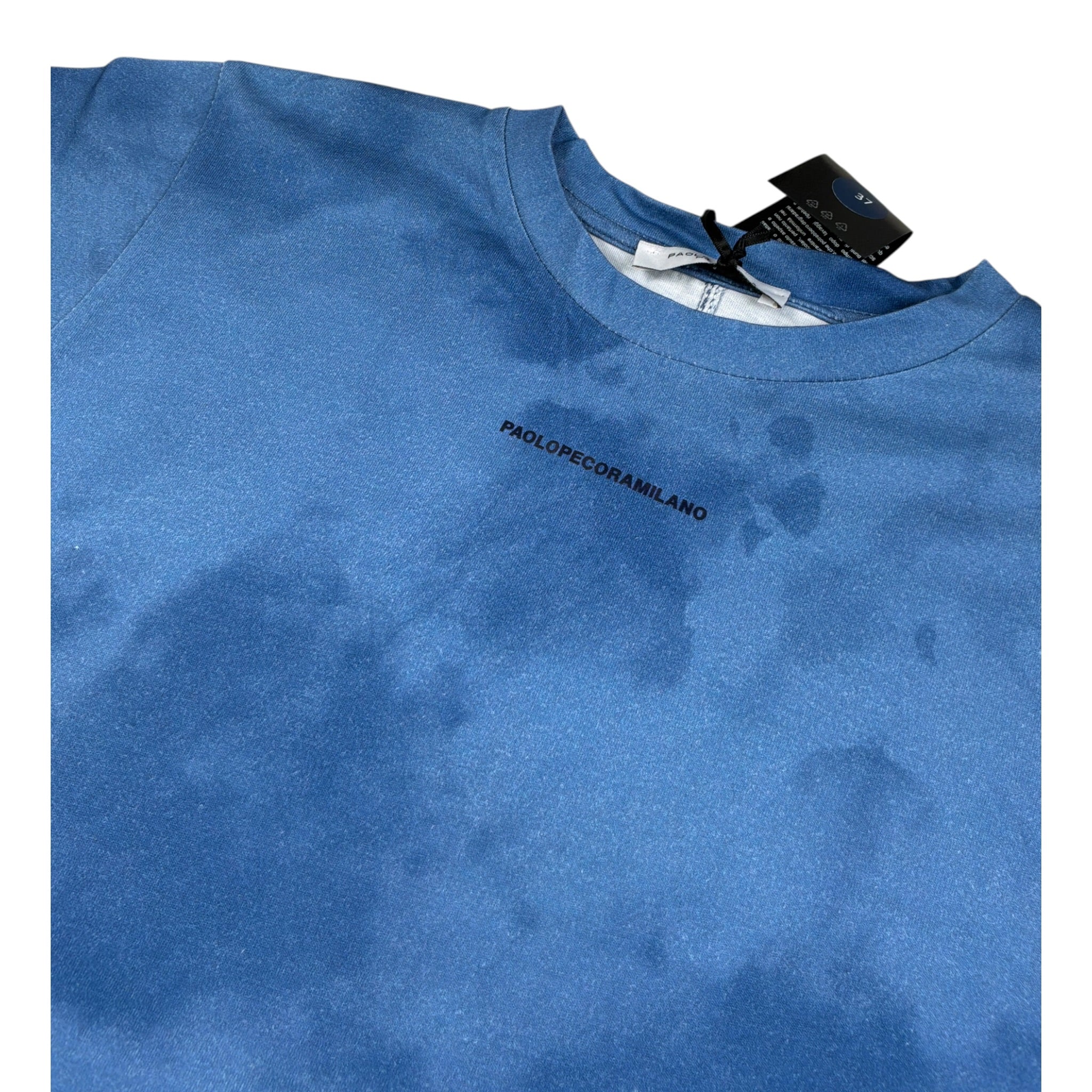 Paolo Pecora T-Shirt Girocollo tinta unita con Logo Azzurro per Bambino PP4128X AZZURRO PAOLO PECORA 
