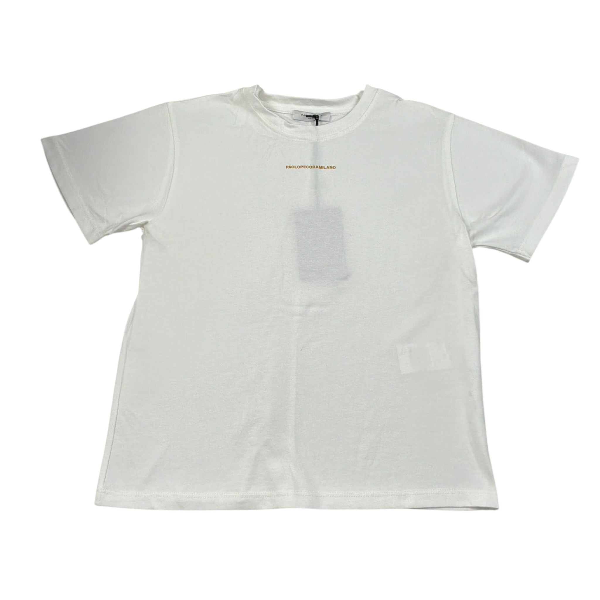 Paolo Pecora T-Shirt Girocollo tinta unita con Logo Bianco per Bambino PP4139X BIANCO PAOLO PECORA 