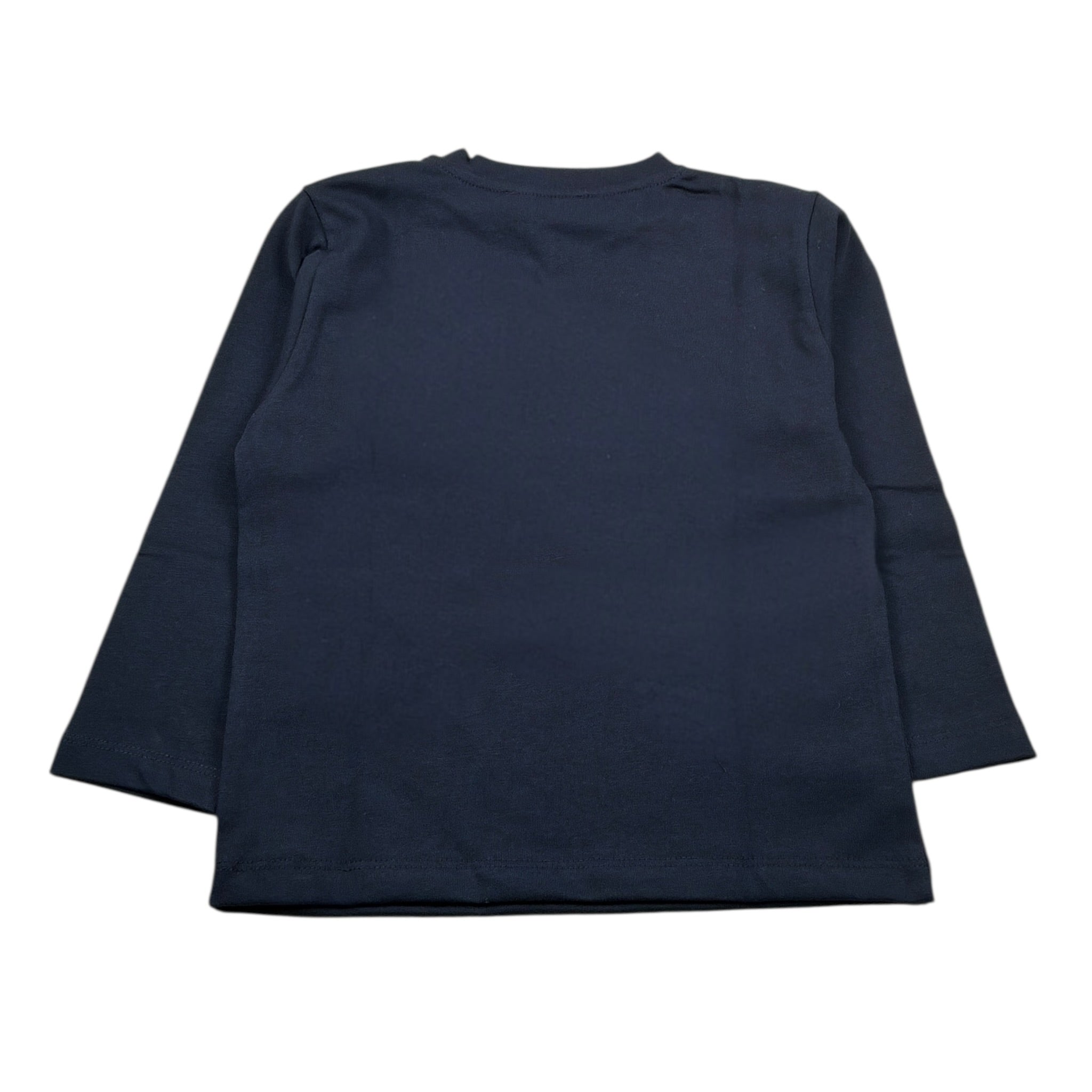 Paolo Pecora Shirt Girocollo tinta unita con Logo Blu per Bambino PP4157J BLU PAOLO PECORA 