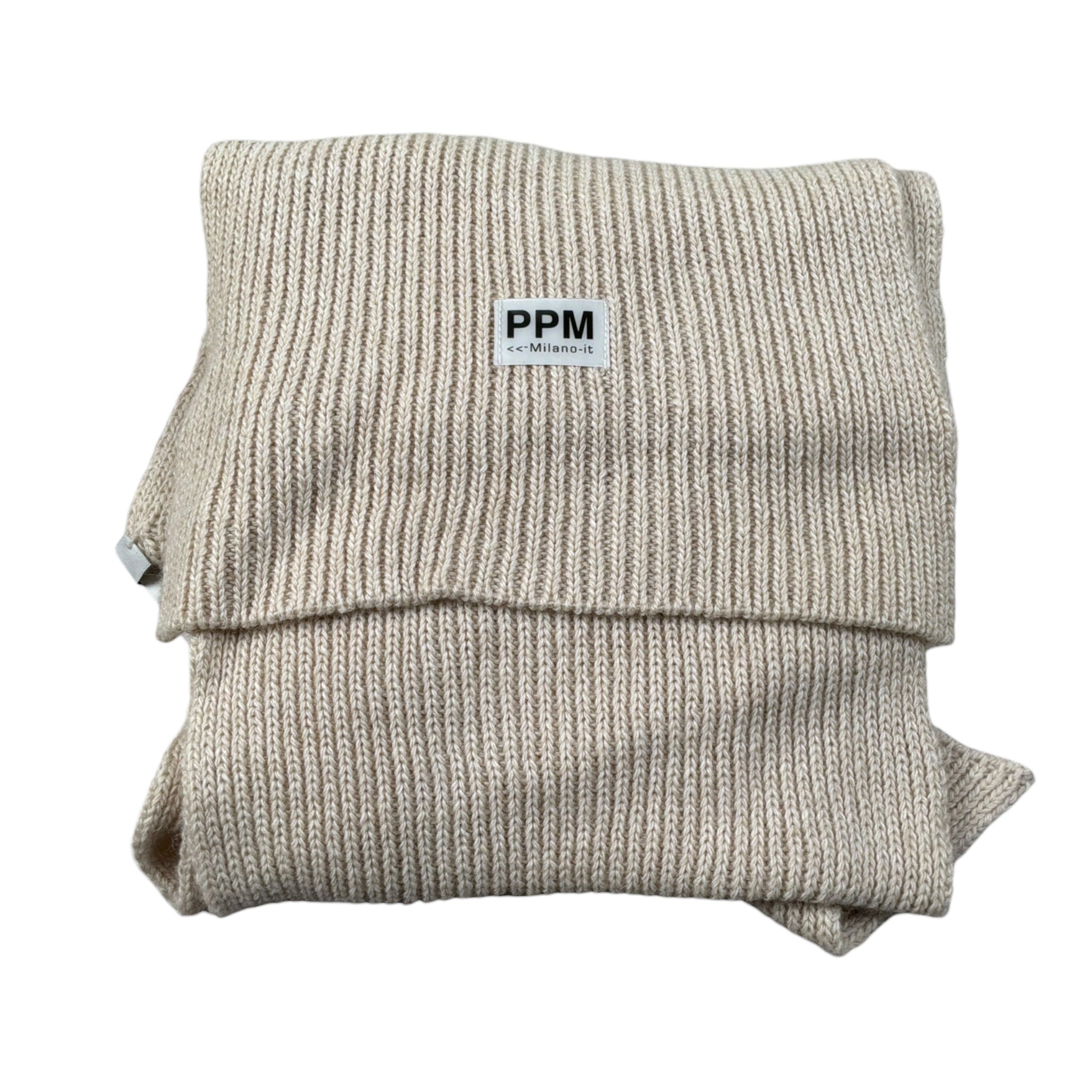 Paolo Pecora Sciarpa tinta unita con Logo Beige per Bambino PP4163 BEIGE PAOLO PECORA 