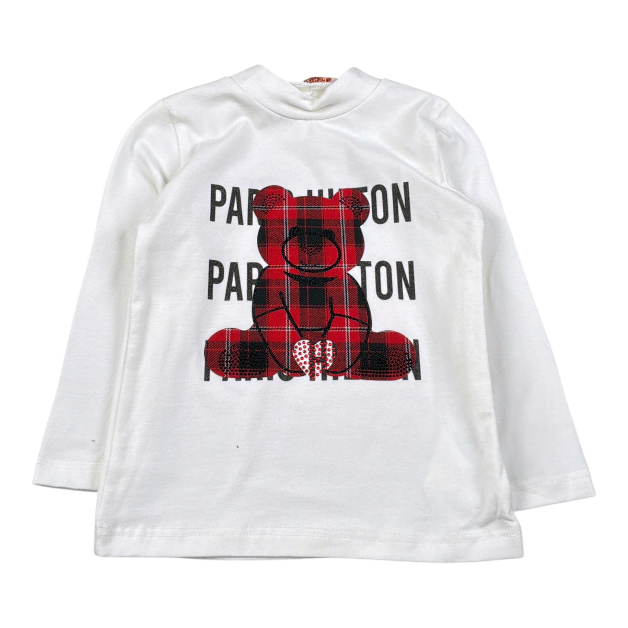 Paris Hilton Shirt Girocollo tinta unita con Stampa Bianco per Neonata PHNKL4329 BIANCO PARIS HILTON 