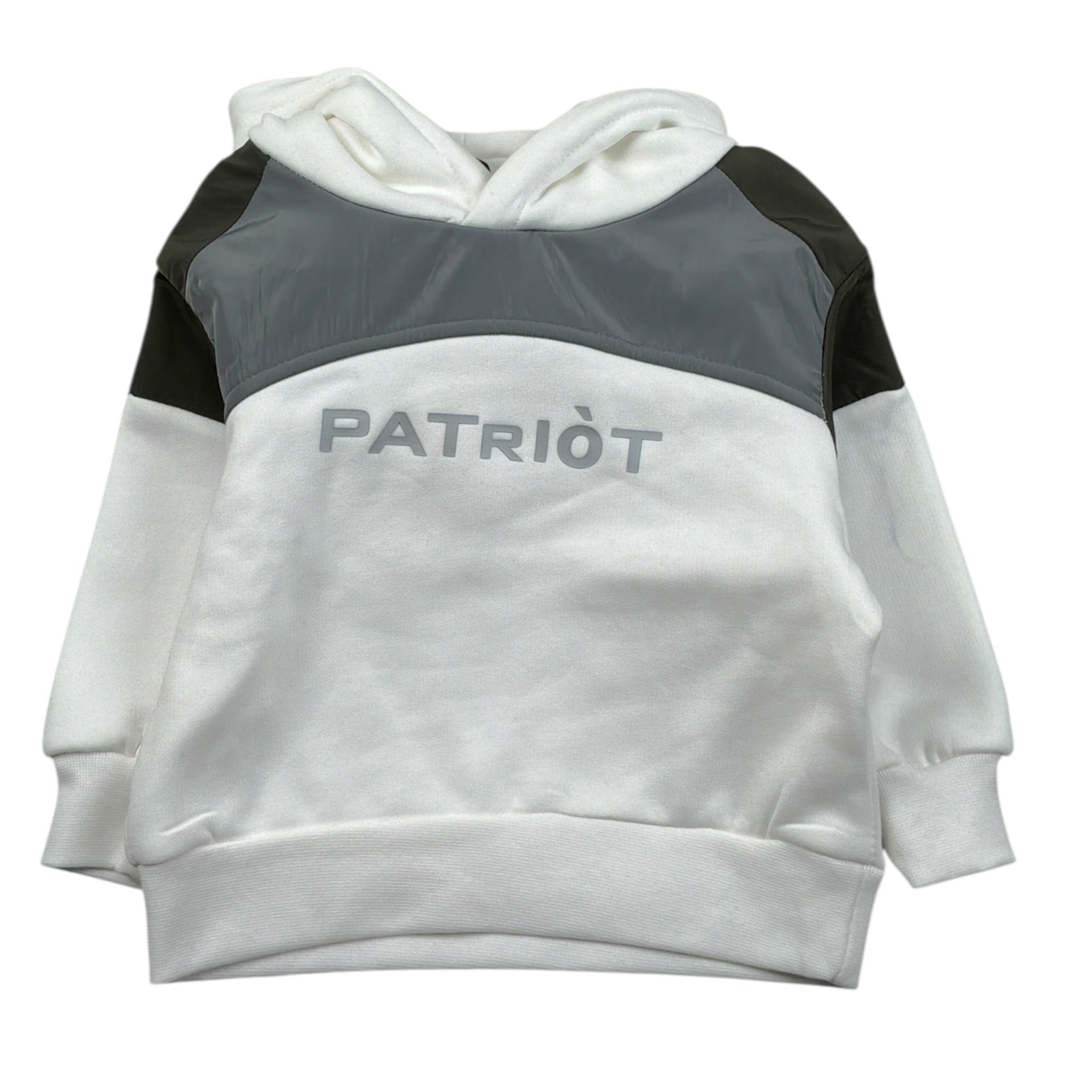 Patriot Felpa tinta unita con Cappuccio Bianco per Neonato PFE032N BIANCO PATRIOT 