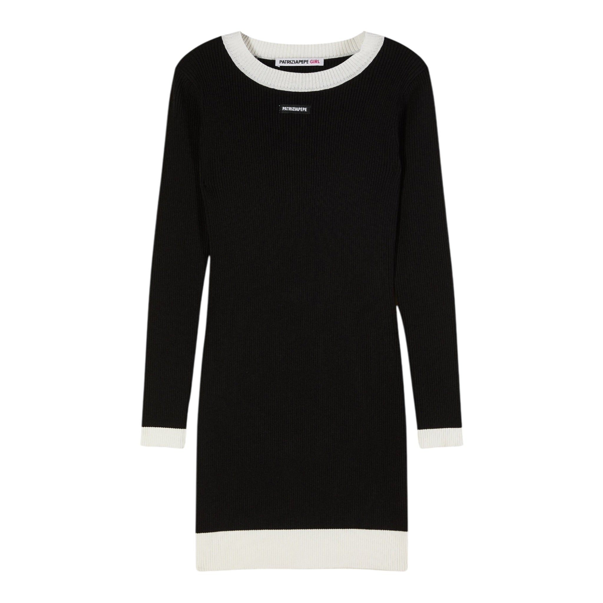Patrizia Pepe Abito Manica Lunga tinta unita Nero per Bambina 7A571 NERO PATRIZIA PEPE 