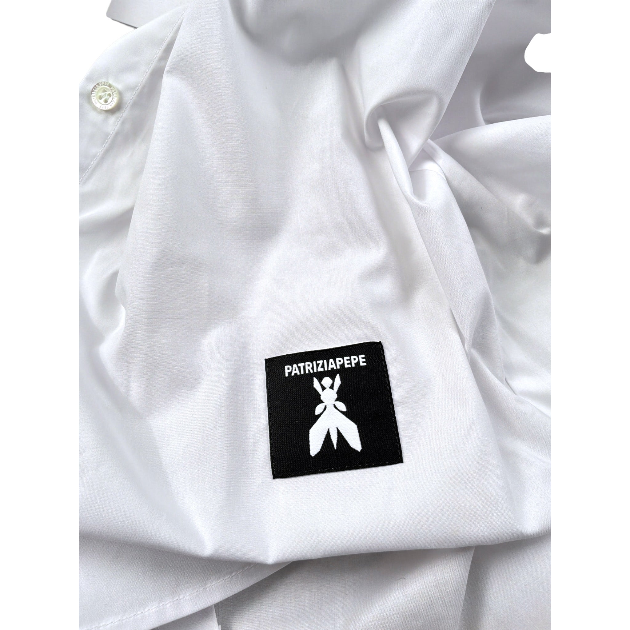 Patrizia Pepe Camicia tinta unita Manica Lunga Bianco per Bambina 7C0249X BIANCO PATRIZIA PEPE 