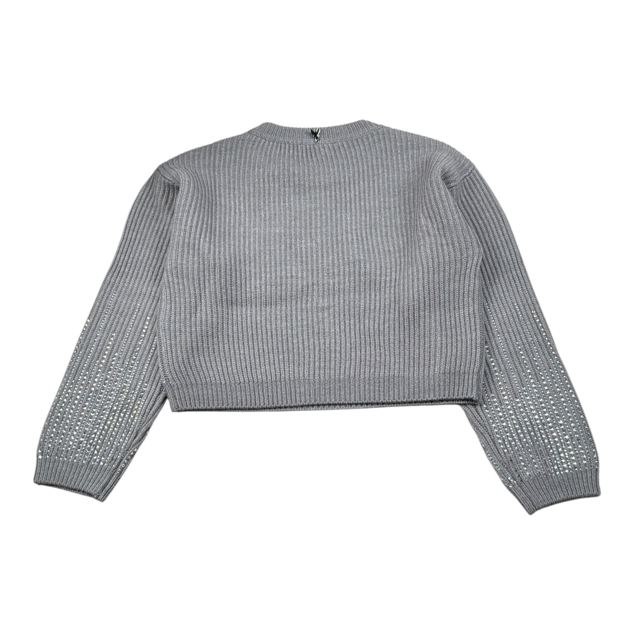 Patrizia Pepe Maglia tinta unita con Brillantini Grigio per Bambina 7K0059 GRIGIO PATRIZIA PEPE 