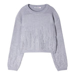 Patrizia Pepe Maglia tinta unita con Brillantini Grigio per Bambina 7K0059X GRIGIO PATRIZIA PEPE 