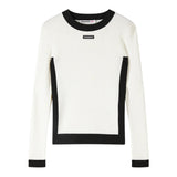 Patrizia Pepe Maglia tinta unita con Profili In Contrasto Bianco per Bambina 7K0063XX BIANCO PATRIZIA PEPE 
