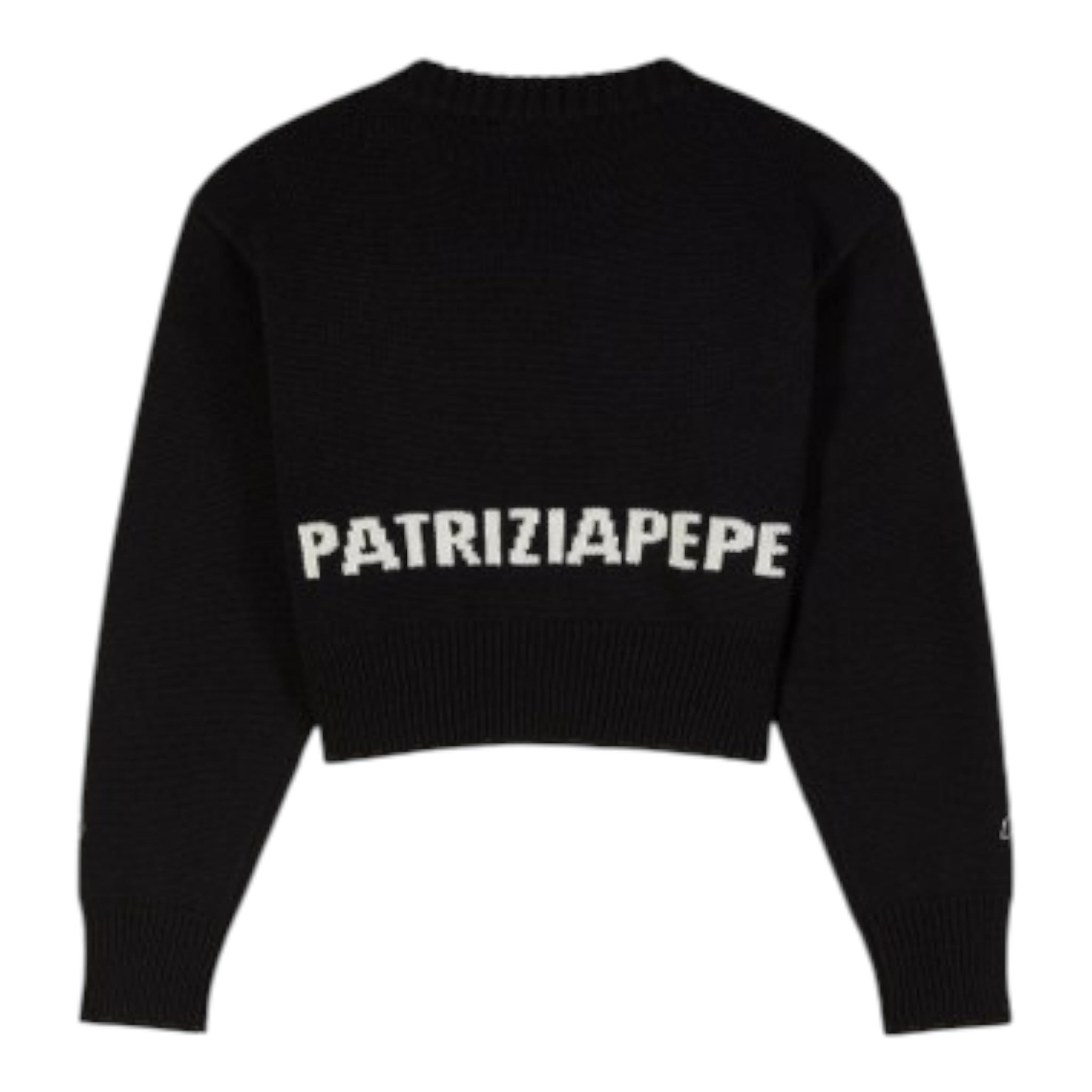 Patrizia Pepe Maglia Girocollo tinta unita con Stampa Logo Nero per Bambina 7K0069 NERO PATRIZIA PEPE 