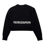 Patrizia Pepe Maglia Girocollo tinta unita con Stampa Logo Nero per Bambina 7K0069X NERO PATRIZIA PEPE 