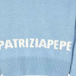 Patrizia Pepe Maglia Girocollo tinta unita con Stampa Logo Azzurro per Bambina 7K0069XX AZZURRO PATRIZIA PEPE 