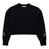 Patrizia Pepe Maglia Girocollo tinta unita con Stampa Logo Nero per Bambina 7K0069XXX NERO PATRIZIA PEPE 