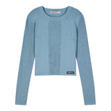 Patrizia Pepe Maglia tinta unita Girocollo Azzurro per Bambina 7K0072 AZZURRO PATRIZIA PEPE 