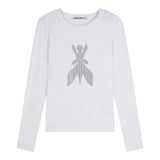 Patrizia Pepe Shirt tinta unita con Brillantini Bianco per Bambina 7M0752 BIANCO PATRIZIA PEPE 