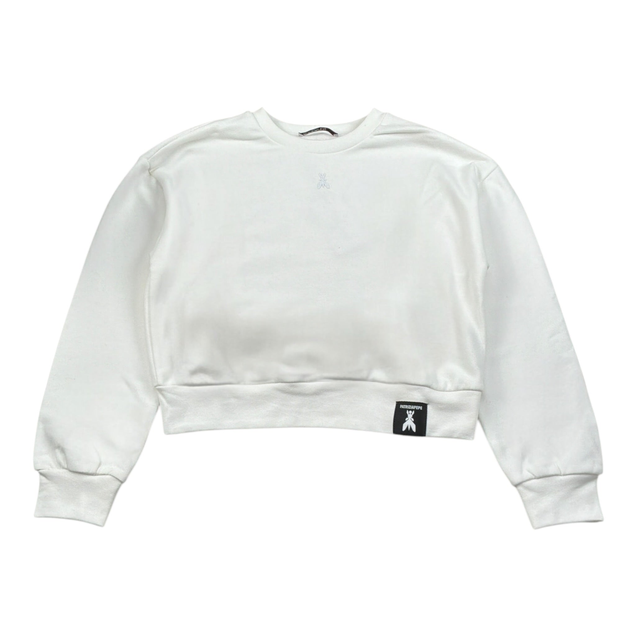 Patrizia Pepe Felpa tinta unita con Stampa Bianco per Bambina 7M0932 BIANCO PATRIZIA PEPE 