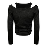 Patrizia Pepe Maglia tinta unita con Logo Nero per Bambina 7M0939 NERO PATRIZIA PEPE 