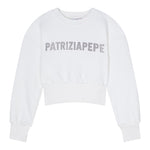 Patrizia Pepe Felpa Chiusa Girocollo tinta unita Bianco per Bambina 7M0946 BIANCO PATRIZIA PEPE 