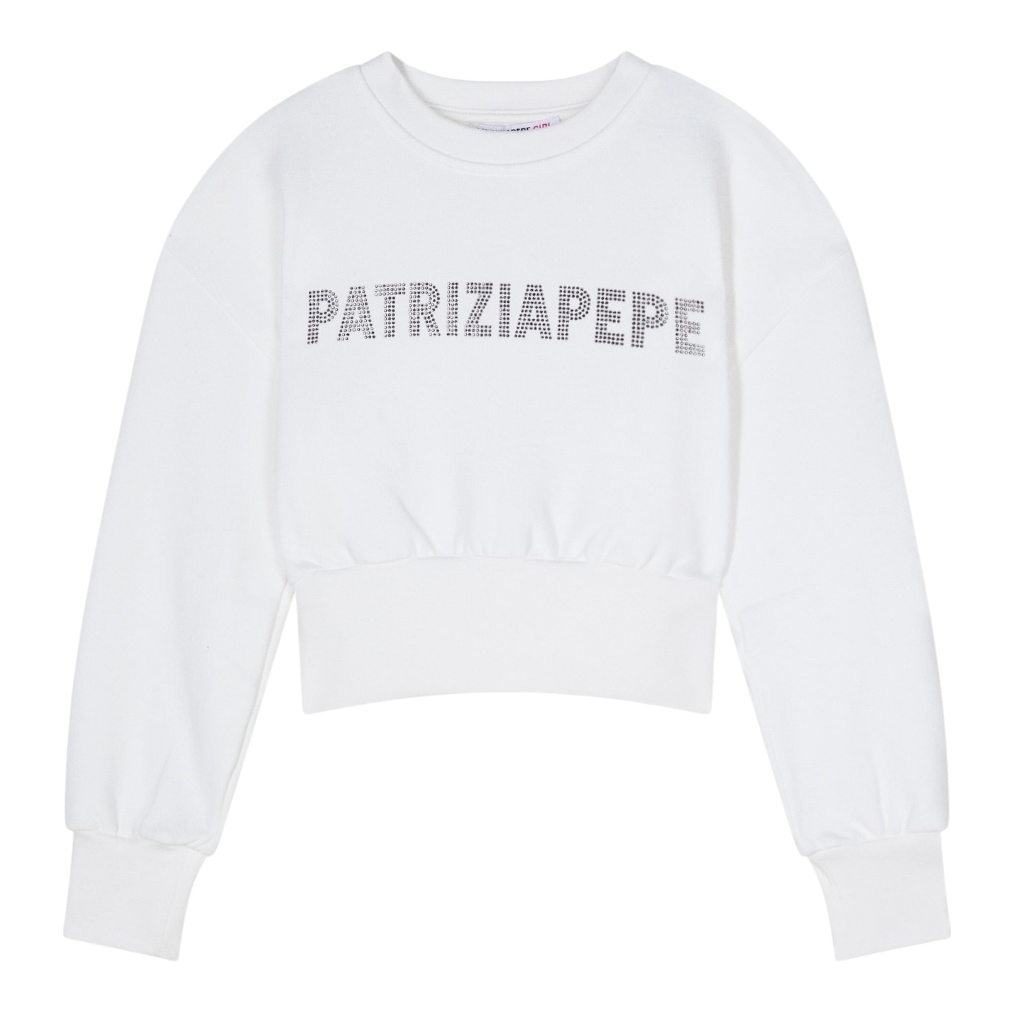 Patrizia Pepe Felpa Chiusa Girocollo tinta unita Bianco per Bambina 7M0946 BIANCO PATRIZIA PEPE 