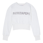 Patrizia Pepe Felpa Chiusa Girocollo tinta unita Bianco per Bambina 7M0946XX BIANCO PATRIZIA PEPE 