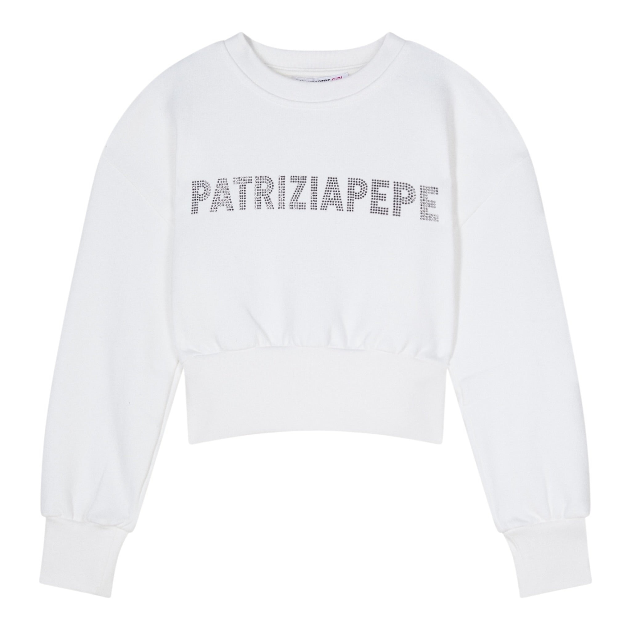 Patrizia Pepe Felpa Chiusa Girocollo tinta unita Bianco per Bambina 7M0946XX BIANCO PATRIZIA PEPE 