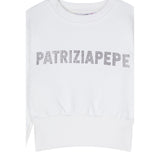 Patrizia Pepe Felpa Chiusa Girocollo tinta unita Bianco per Bambina 7M0946XX BIANCO PATRIZIA PEPE 